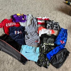 16 piece lot of boys clothing size 8- great condition - nike, under armour